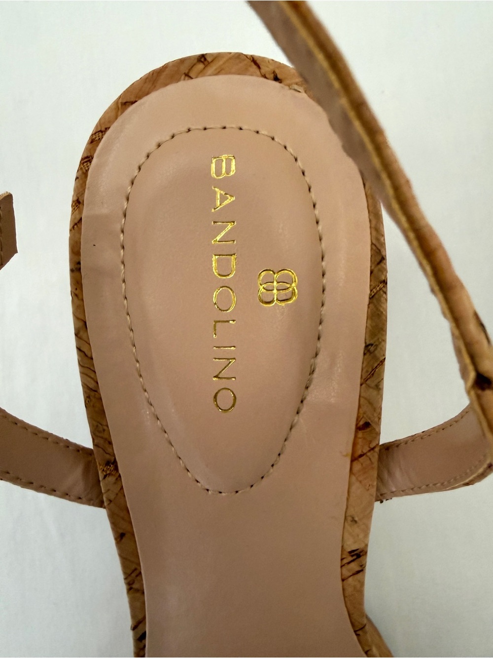 Bandolino Cork Upper Strappy Ankle Strap Open Toe Block Heel Sandals 8.5M - Picture 2 of 10